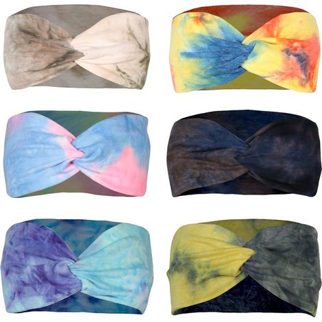 Headband Turban - Bandeau Élastique Torsadé en Tricot - Pour Femme et Fille - 6 Pièces (1/4)