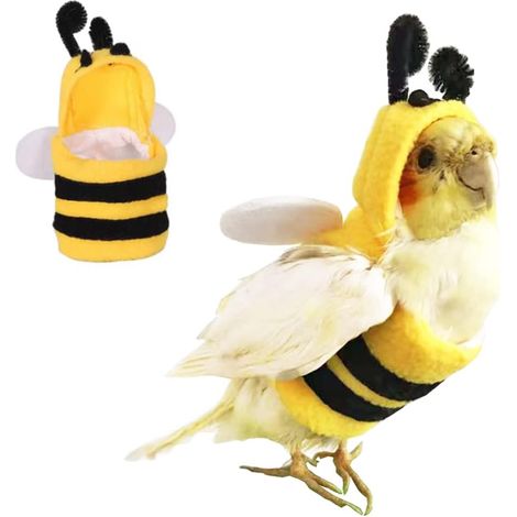 Haustier-Vogelkostüm, Kleintierkostüm, Vögel, Cosplay-Kostüm, Bienen, Papageien-Hoodie, Graupapagei, Sonnensittich, Conure, Fink, Wellensittich (Biene, mittelgroß) (1/5)