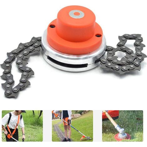 Chain trimmer head for lawnmowers, multifunctional and durable nylon lawnmower head, garden machinery accessory, chain lawnmower head, red.--DTEKGAZ