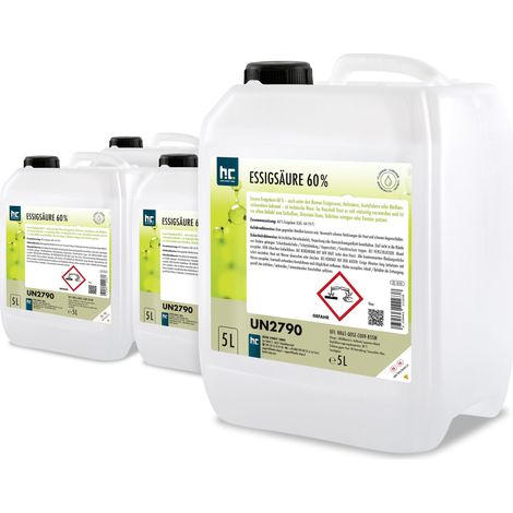 4x 5 L Höfer Chemie® Essigsäure 60% in Kanistern