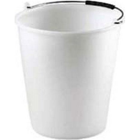 5PZ SECCHIO CASALINGO IN POLIETILENE BIANCO - cm.26x24 lt.7