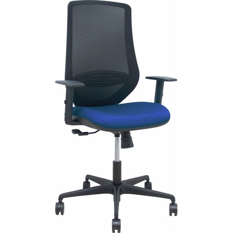 Silla Mardos sincro malla negra bali azul marino brazo regulable