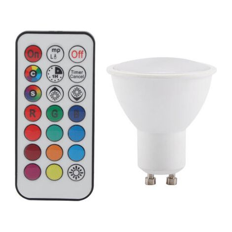 Nouveau GU10 3W RGB blanc chaud LED à couleur changeante ampoule lampe avec télécommande (1/5)