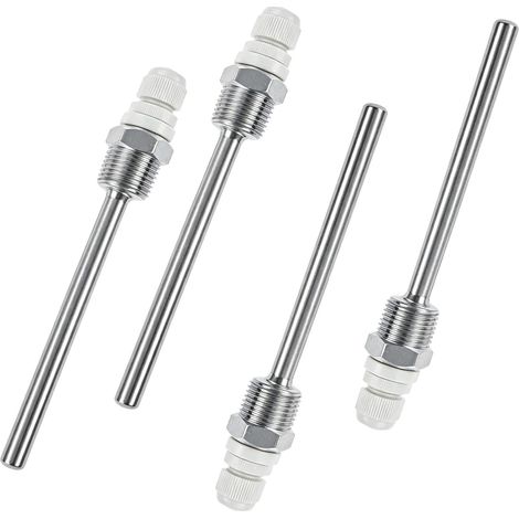 4pièces Manchons de plongée,8×100mm Puits thermométrique acier inoxydable,Filetage G1/2pour capteur de température,Puits Thermométrique acier inoxydable,pour capteur de température,manchon submersible (1/5)