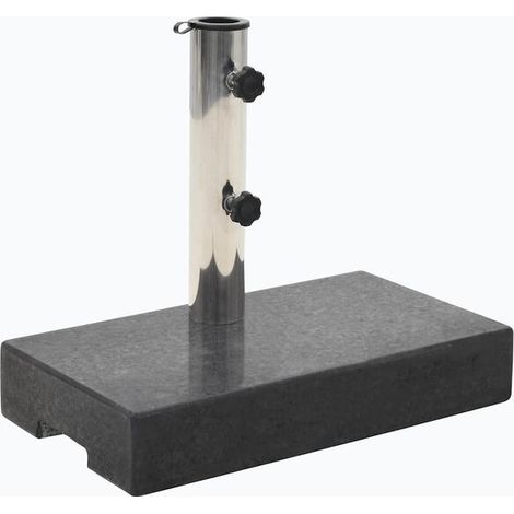 Socle de parasol rectangulaire Granite 25 kg noir - Socle de parasol lourd résistant pour jardin terrasse extérieur (1/5)
