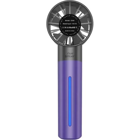 Mini ventilateur portable (violet) avec pulvérisateur turbo, idéal pour l'hydratation, ventilateur USB portable (1/5)