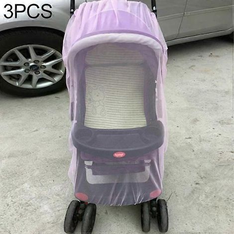 Moustiquaire pour bébé - Lot de 3, 150 cm, pour poussette, rose. (1/5)