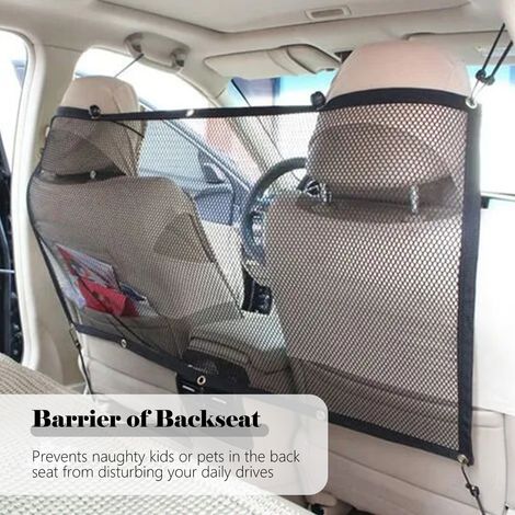 Barrière de voiture pour chien SUV, filet transparent pour animaux de compagnie, clôture de séparation de véhicule pour camions, diviseur, conduite en toute sécurité avec enfants et animaux de compagn (1/5)