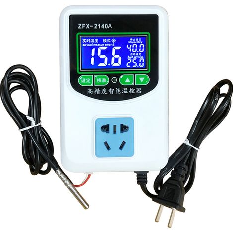 Controlador de temperatura digital LIFCAUSAL ZFX-2140A, sensor inteligente NTC de alta precisión para calefacción y refrigeración. (1/5)