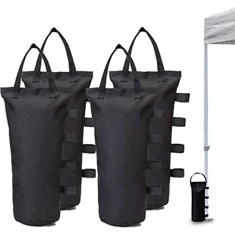 4er-Pack Gewichtstaschen, Beingewichte für Pop-Up-Zelt, Pavillongewichte, Pavillongewichte, Gewichte für Pavillon, Terrassenschirm, Schwarz (1/4)