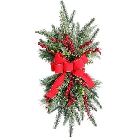 Umgedrehter Weihnachtskranz, hängende Ornamente für Tür, Treppenhaus, Eingangsbereich, Weihnachtskranz, hängende Dekoration