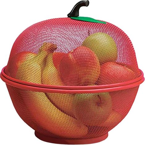 HOXILEELEO - la ciotola di frutta a forma di mela, con un coperchio, maglia, porta-verdure, tavolo, basket, stendino per i piatti. (1/5)