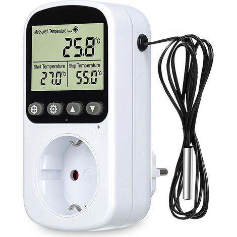 1 Prise Thermostatique Numérique Écran LCD, Contrôle Précis Température, Pour Incubateur Serre Aquarium