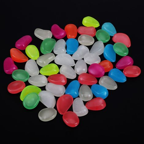 50 galets lumineux artificiels phosphorescents pour aquarium (1/5)