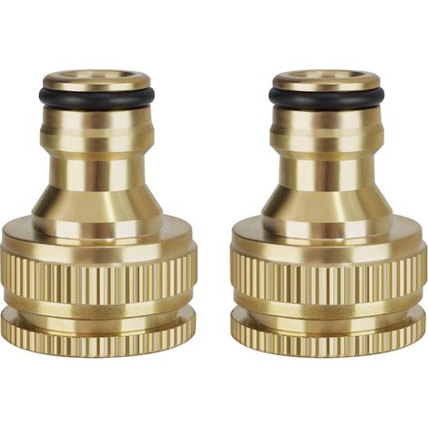 Raccord de tuyau d'arrosage, connecteur de robinet 2 en 1 1/2 pouce et 3/4 pouce, adaptateur de robinet de tuyau d'arrosage, 2 pièces