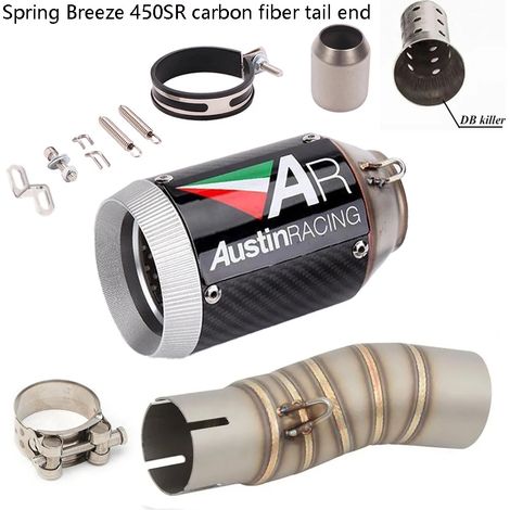 Sistema di scarico Rafesno per moto CFMOTO 450SR, kit di modifica con silenziatore posteriore in fibra di carbonio