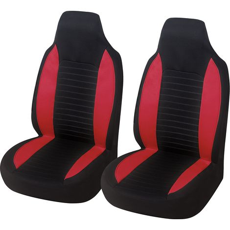 Housse de siège avant de voiture, protection monobloc en forme de baquet, compatible avec les airbags, intérieur de voiture, convient aux SUV et camions (rouge) (1/5)