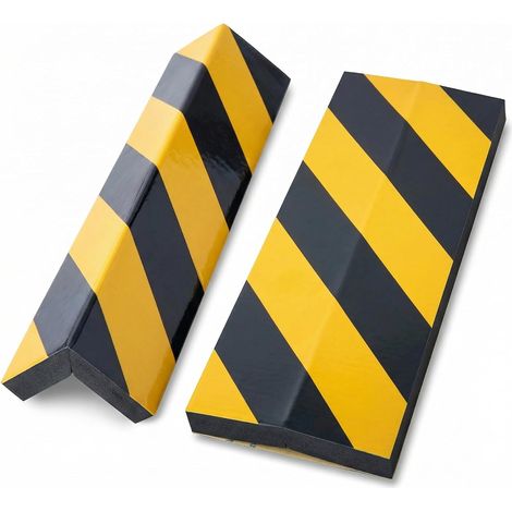 2 Pcs Garage Wall Protectors Corner Protectors Foam Corner Protectors for Car Doors, Bumper Guards, Self-Adhesive Yellow and Black (1/5)