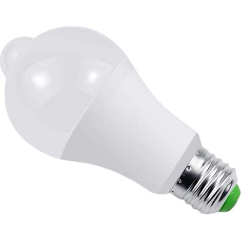 Ampoule LED E27 5W à détecteur de mouvement infrarouge PIR, blanc chaud 3200K, idéale pour toilettes et parking. (1/5)