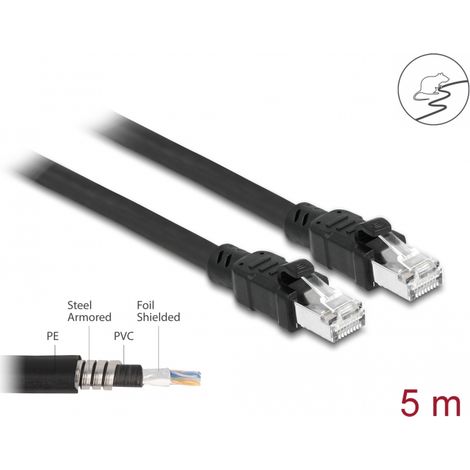 Delock Cable de red RJ45 Cat.6A F/UTP con revestimiento metÃ¡lico interior 5 m