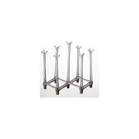 Porte-bouteille extensible, égouttoir gris en plastique résistant – (1/5)