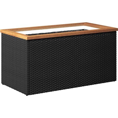 Maison Exclusive - Pflanzkübel Schwarz 80x40x40 cm Poly Rattan (1/5)