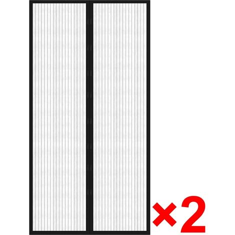 Maison Exclusive - Cortina mosquitera para puerta 2 uds imán negr (1/5)