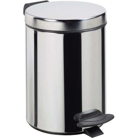 Poubelle Cyjeu salle de bain - 3L - Inox (1/4)