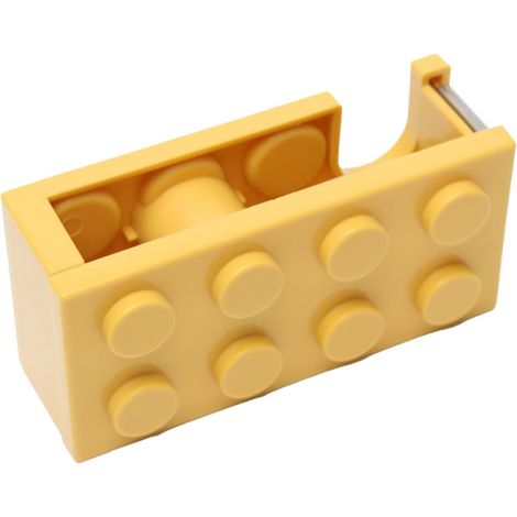 Building Block Shape Tape Dispenser Mini Size Office Sharp Blade for School Home Office Yellow (1/5)