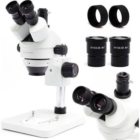 Trinokulares Stereomikroskop 7-45x 10HT (Weiß)