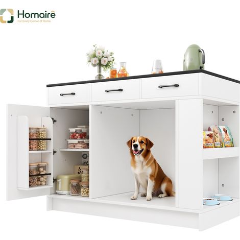 Armoire de rangement en mdf blanc 120 x 60 x 90 cm HOMAIRE (1/5)