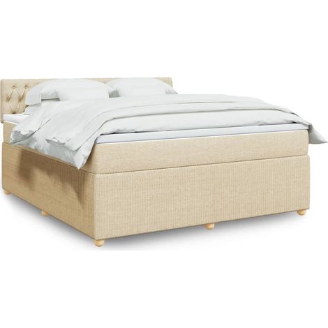 Maison Exclusive - Boxspringbett mit Matratze Creme 180x200 cm St (1/5)