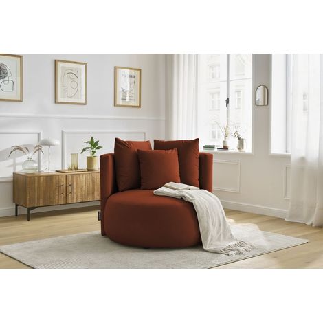 BOBOCHIC - Fauteuil CESAR velours Orange (1/5)