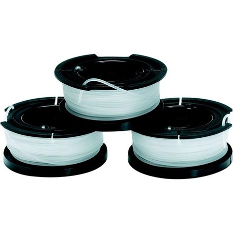 Set mit 3 Ersatzspulen für Rasentrimmer – Reflex Plus Selbstwickelspule – 3 x 11 m starke, transparente Nylonschnur – Schnurdurchmesser: 1,6 mm – Crezuo