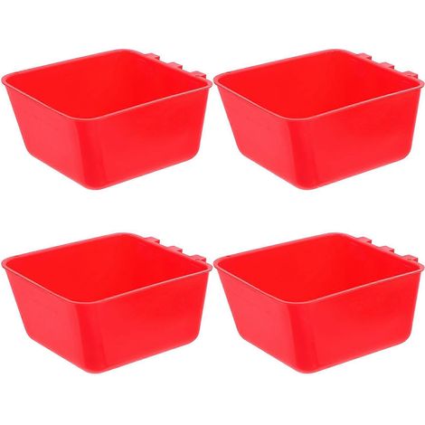 Mangeoires pour cages à oiseaux compatibles, lot de 4 mangeoires suspendues pour poulailler (1/4)