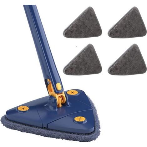 Vadrouille de Nettoyage Réglable Rotative à 360° Vadrouille avec Fonction de Compression Automatique de l\'eau, 4 pièces de tissus (1/4)
