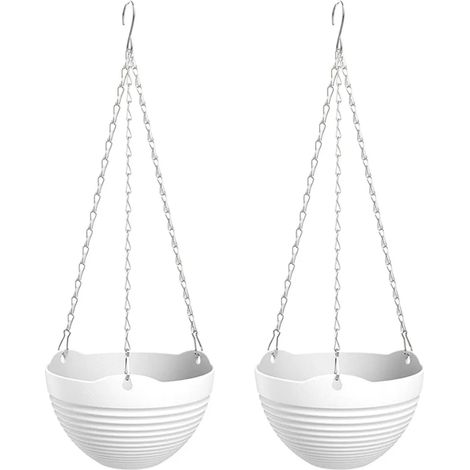 Pots de fleurs suspendus à arrosage automatique, avec égouttoir et chaînette.-AquaForge (1/4)