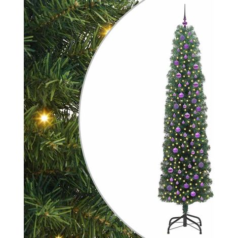 Árbol de Navidad artificial Verde 240 cm PVC, Acero y Plástico vidaXL