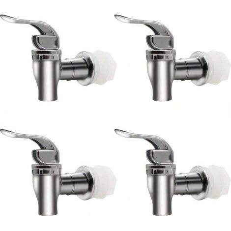 Robinet de rechange à poussoir en argent pour distributeur de boissons, pour carafe ou distributeur d'eau, 4 pièces (1/4)