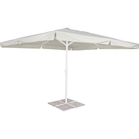 Sonnenschirm "Alghero" mit zentrale Stange für Garten Bars und Restaurants 4 x 4 m -Weiß (1/4)