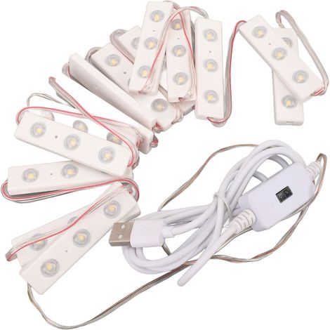 Bandes lumineuses pour miroir maquillage LED économiques capteur USB variateur progressif pour coiffeuse, 42 perles, ABS, 176g (1/5)