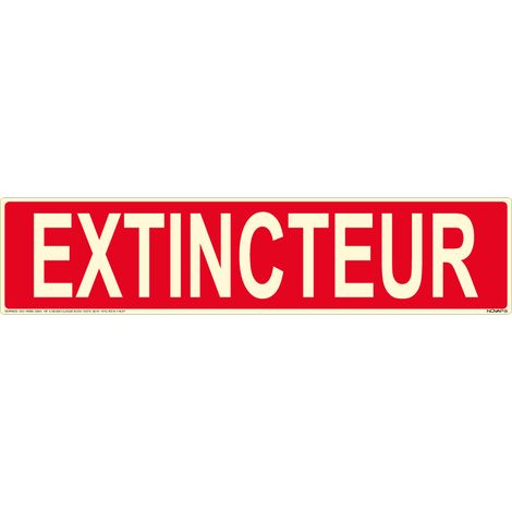 Panneau photoluminescent Extincteur - Rigide 330x75mm - 4129037