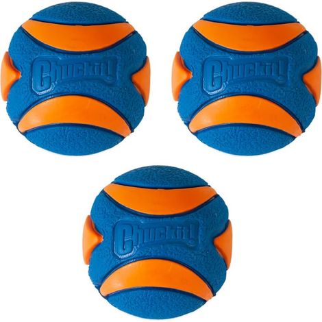 ChuckIt Balle couineuse ultra résistante en caoutchouc, compatible avec le lanceur Chuck It, lot de 3, taille moyenne (1/5)