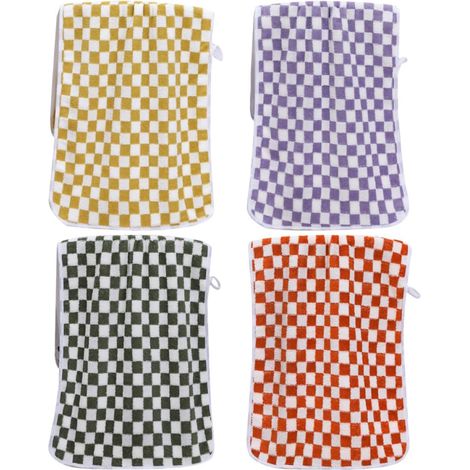 OUNONA Lot de 4 serviettes absorbantes en polaire corail , grande serviette bain , gants toilette do