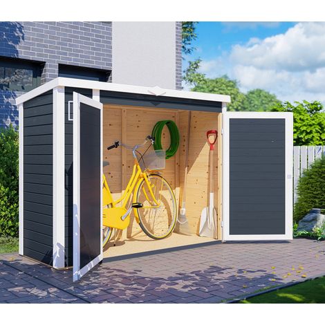 Armoire de jardin bois Bertilo 14mm Multibox 3 avec plancher 1,54m² anthracite (1/5)