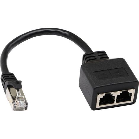 (1Pièce) RJ45 Cble Adaptateur Répartiteur,1 RJ45 Mâle vers 2 RJ45 Femelle Réseau Y Splitter cble,Convient pour Super Ethernet de Catégorie 5, Ethernet de Catégorie 6. (1/5)