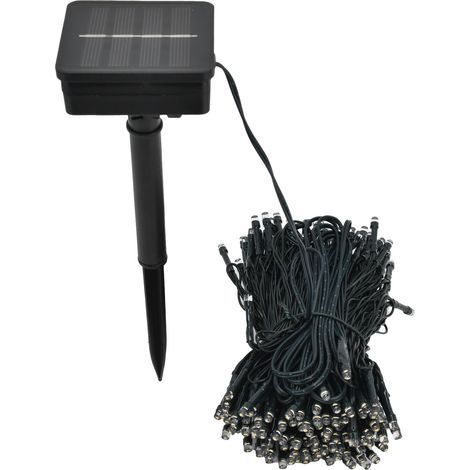 Guirlande solaire 200LEDs lumière chaude pour jardin, pelouse, décoration extérieure imperméable, villa, lampe de jardin. (1/5)