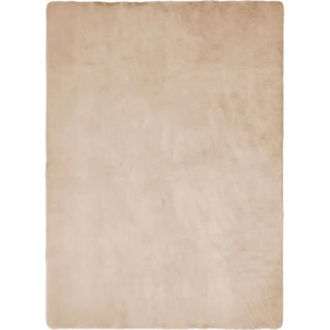 Tapis descente de lit - JUANIO - JUANIO - Beige - 200 x 140 cm - Microfibre 100% polyester (1/3)