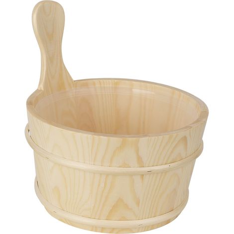 Seau de sauna naturel avec doublure intérieure et accessoires pour salle de bain (1/5)