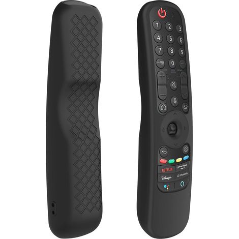 LG Smart TV Coque de télécommande en silicone étanche pour AN-MR21GC MR21N/21GA Magic Remote Control Case Stand Film de protection ,noir,1PC (1/5)